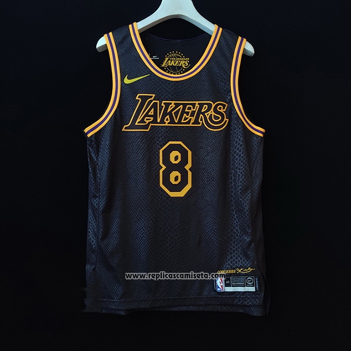 Camiseta Los Angeles Lakers Kobe Bryant #8 Black Mamba Autentico Negro